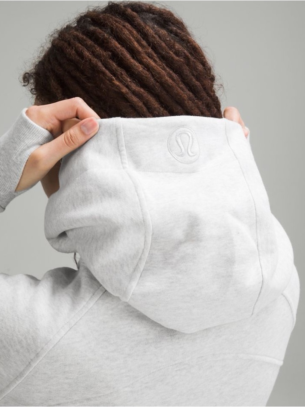 Lululemon Cropped Zip Hoodie in Light Gray - Women's Active Top - Picture 6 of 13